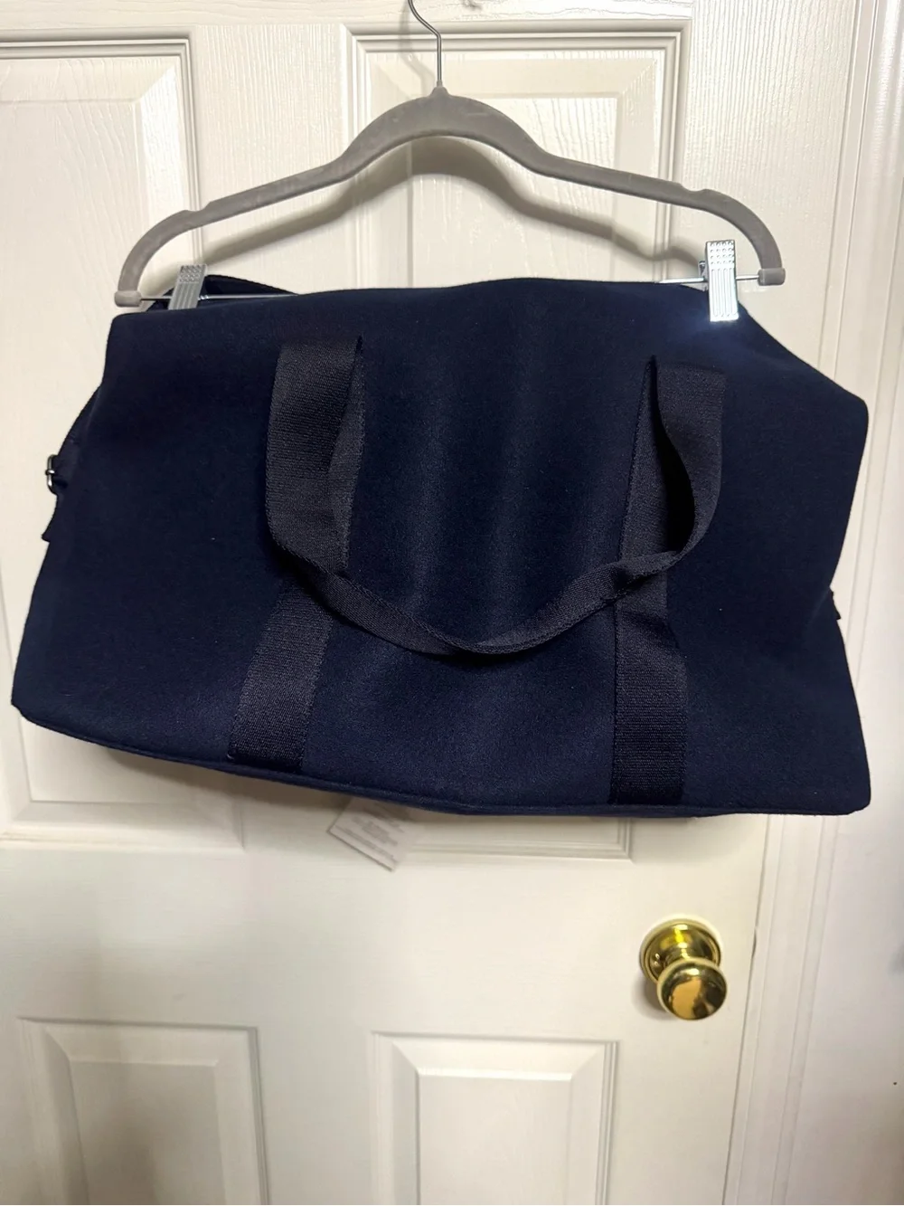COACH Navy Blue Canvas Duffel with White Logo